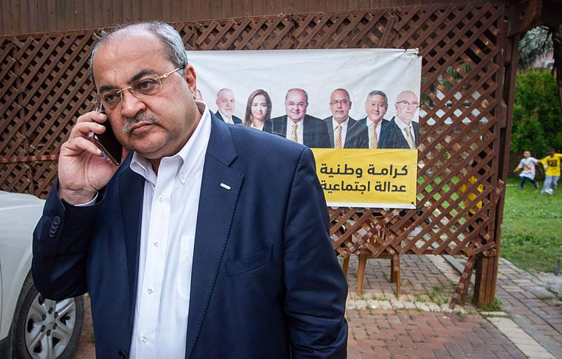 MK Ahmad Tibi in the Israeli Arab city of Taybe before the April 9, 2019 election.